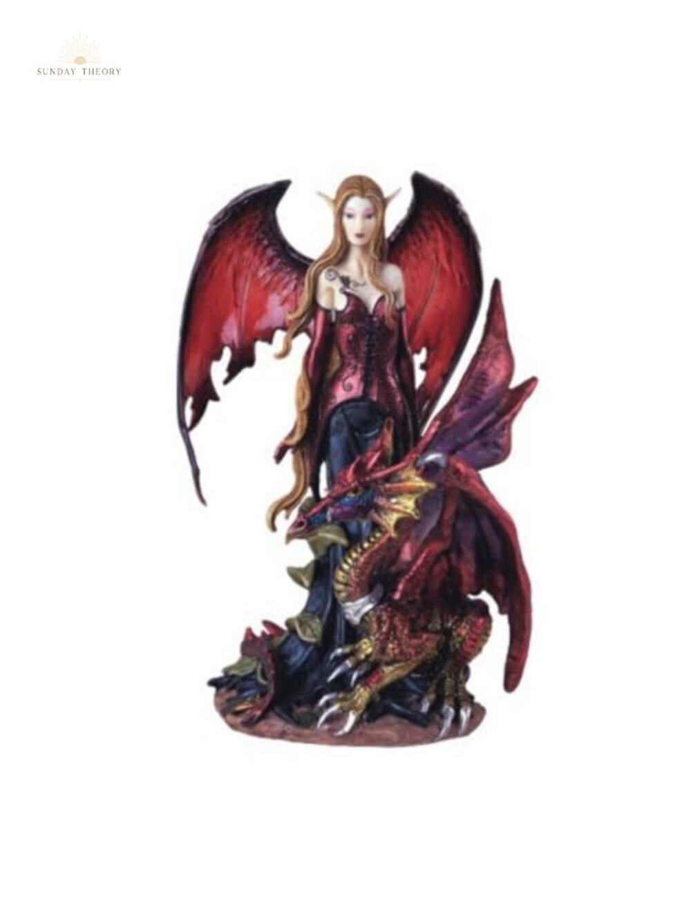 Fairy Pixie Dragon Fantasy Figurine Resin Stainless Steel Sword Collectible